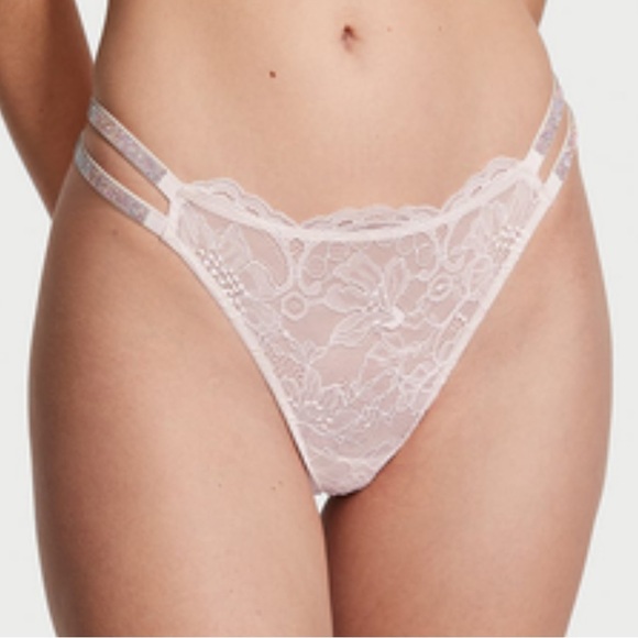 Victoria's Secret Double Shine Strap Very Sexy Bling Panty Ivory Off White - Picture 2 of 6